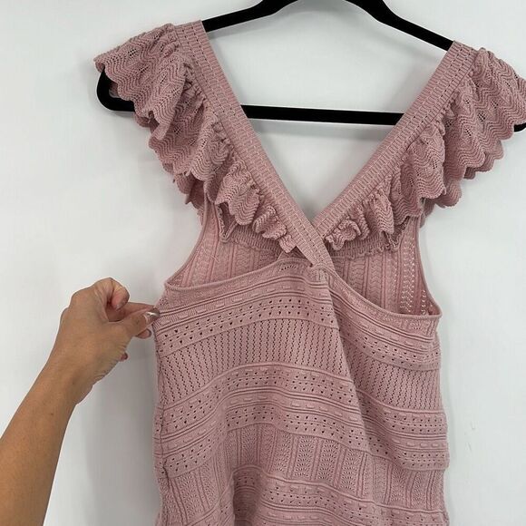 Reset by Jane Womens Ruffle Callie Top Pink Size Small - Picture 4 of 8